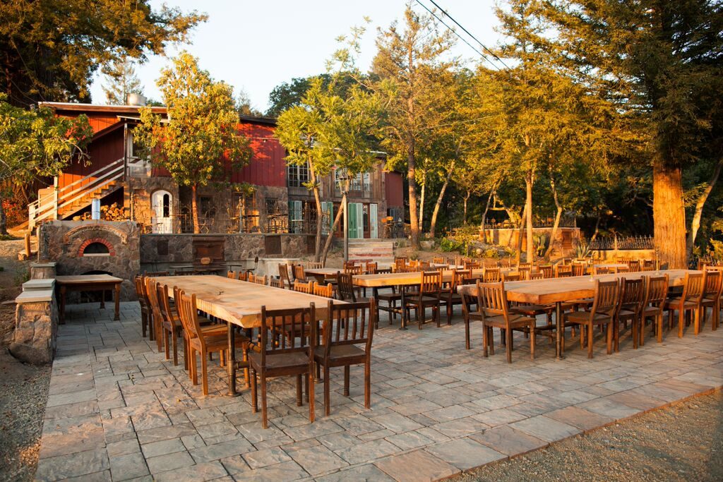 Triple S Ranch outdoor dining patio.