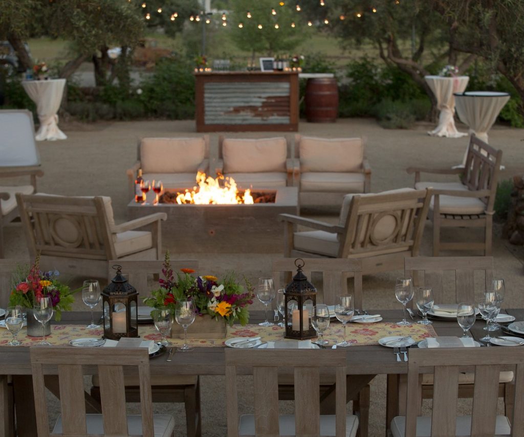 Seka Hills, Yolo County. Tasting Room patio with firepit.