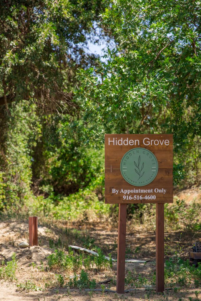 Hidden Grove, Woodland, CA, Yolo County. Entrance Sign.