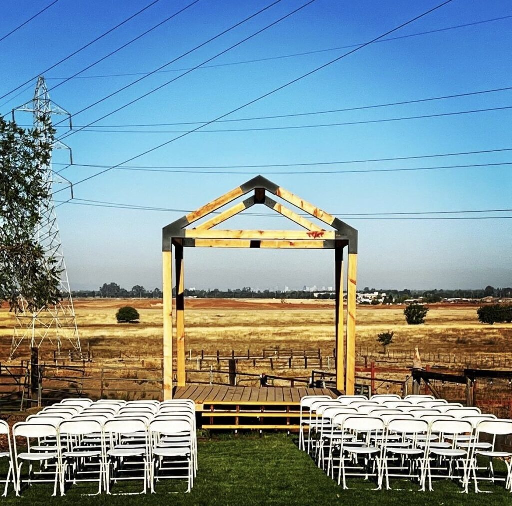Estate Farms Sacramento Wedding Events. Wedding ceremony set up.