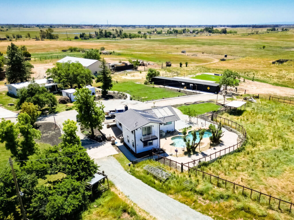 Estate Farms Sacramento Wedding Events. Aerial view of Estate Farms.