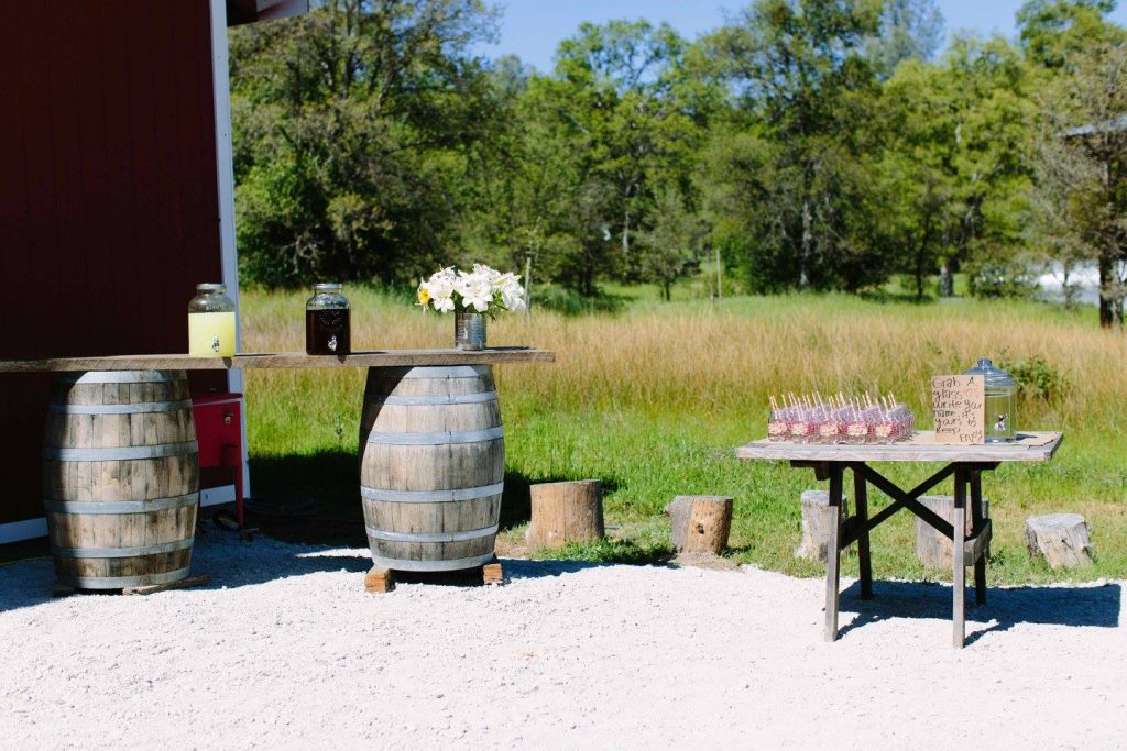 Vida Buena Farm, Calaveras County in gold country. Lemonade table outside the barn.