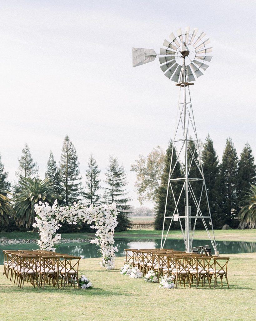 Lakeview Estates. Private Estate along a private lake. Ceremony set up on lawn by lake.