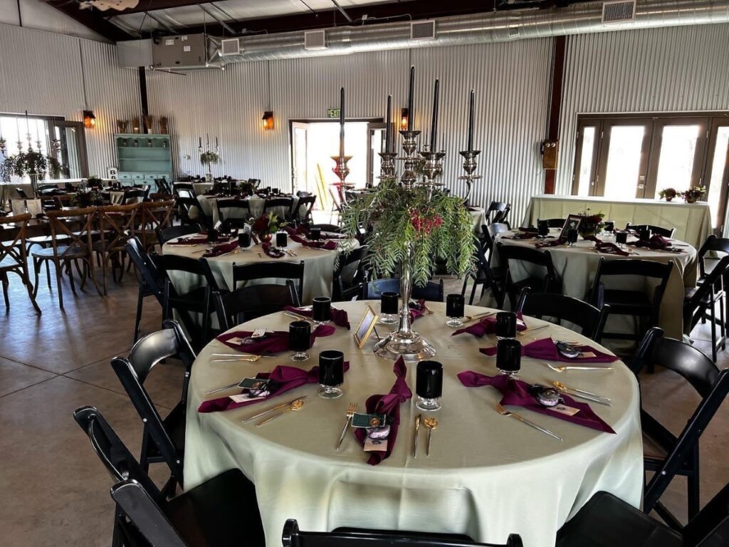 Luna Lavender Farms Wedding Events Norcal reception with table setup