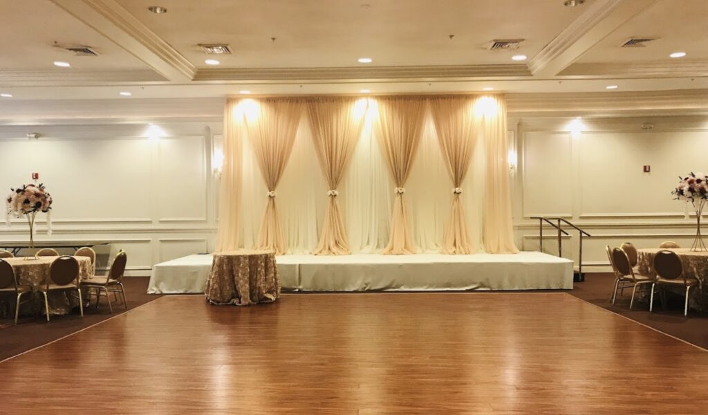 The Grand-Shaz Hall Wedding Event White Reception White Wedding Stage