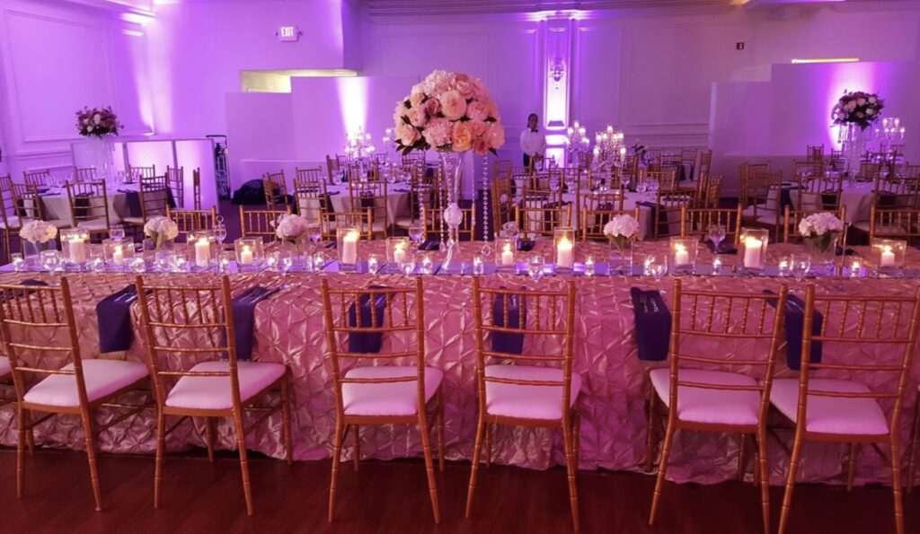 The Grand-Shaz Hall Wedding Event Fuchsia lighting