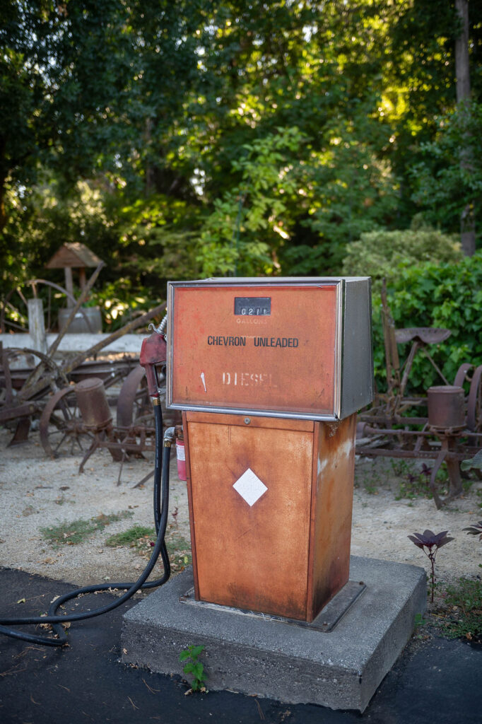 Monk Ranch, Solano County. Old gas pump.