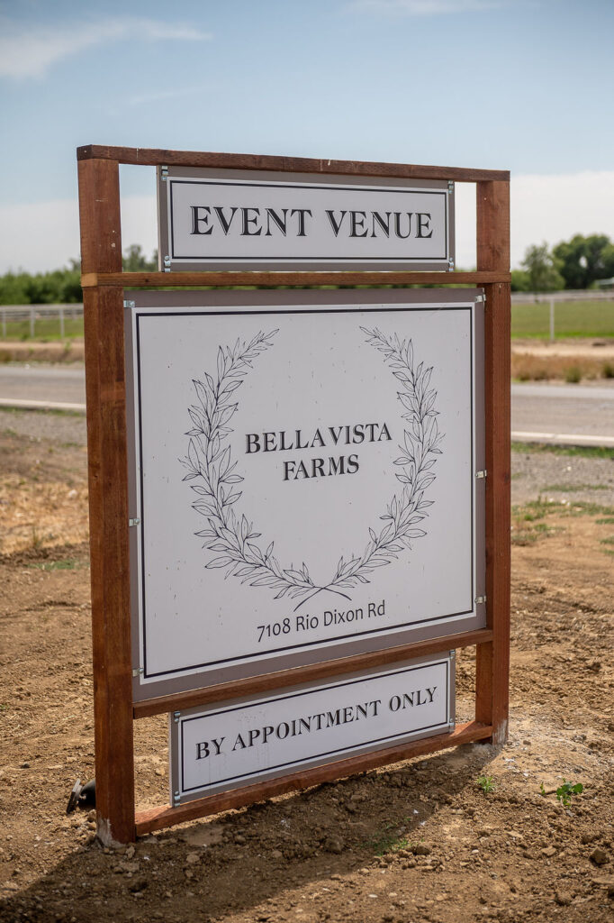 Bella Vista Farms Wedding Events sign