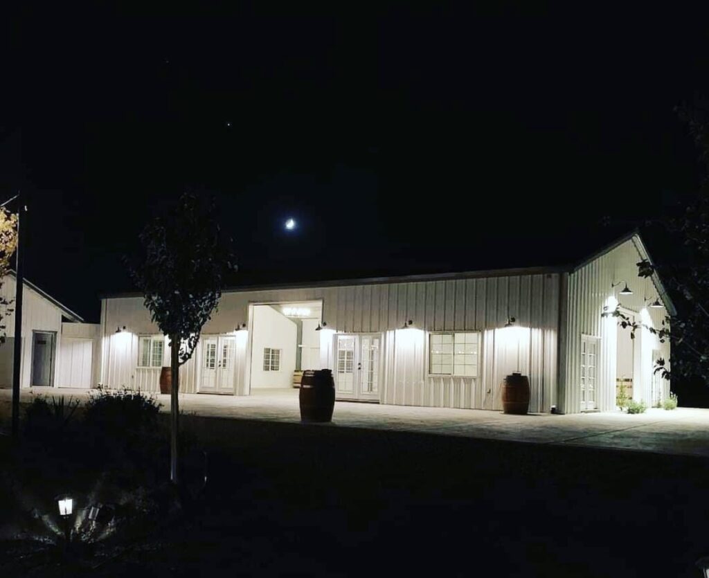 Bella Vista Farms Wedding Events Barn at night