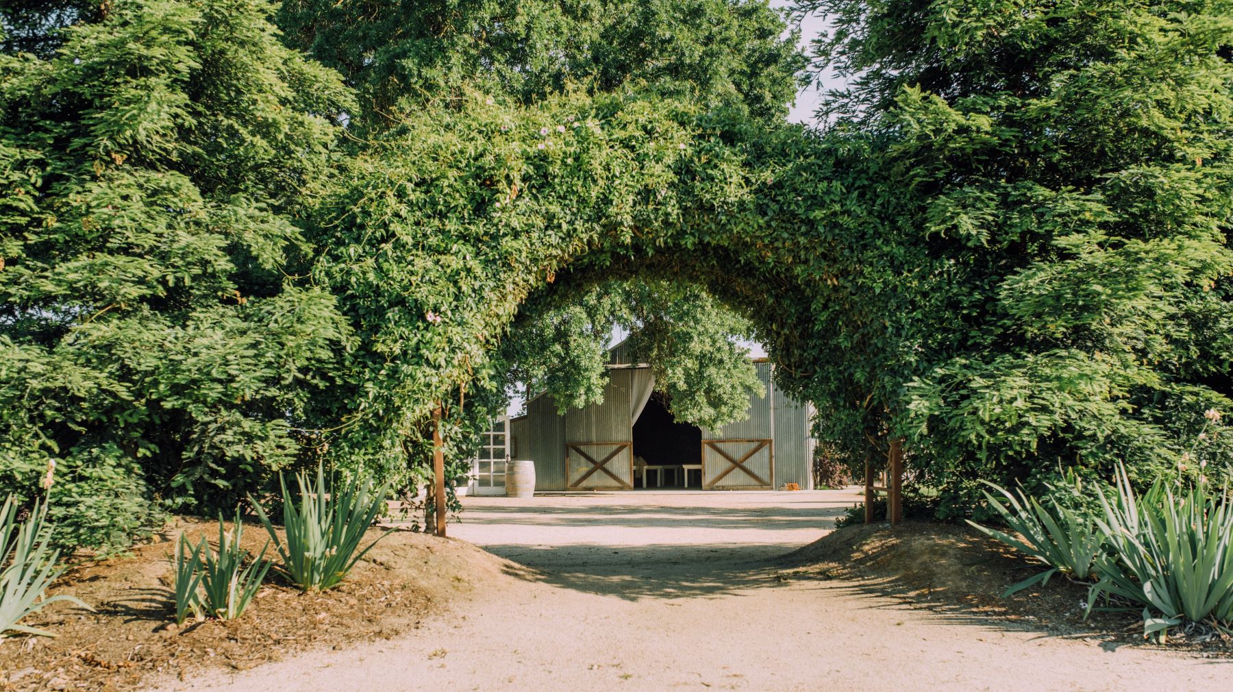 Barn at Second Wind, Sacramento. Archway entry.