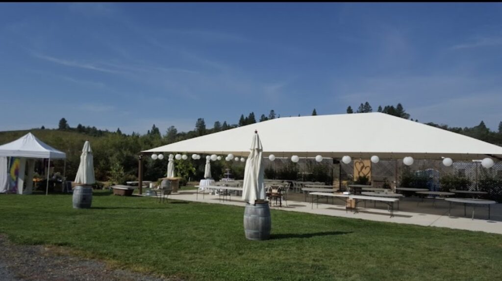 Bluestone Meadow, El Dorado County. Reception tent.