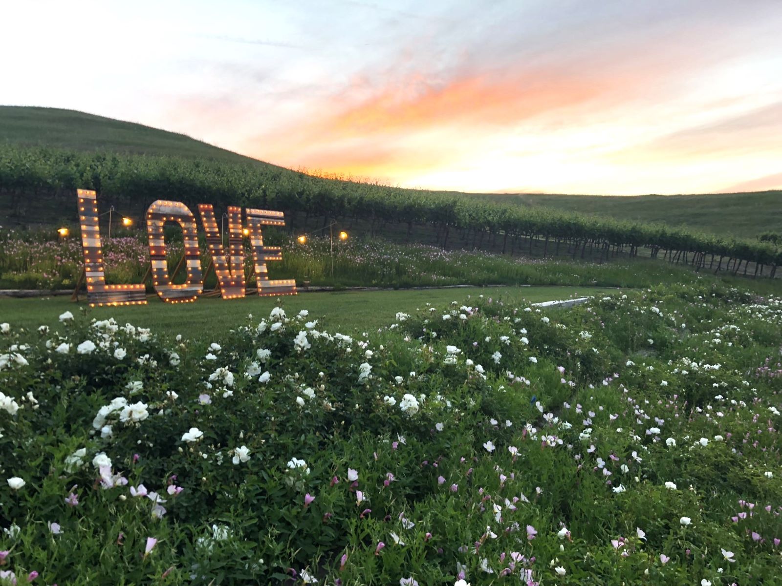 Taber Ranch Wedding Events Love sign