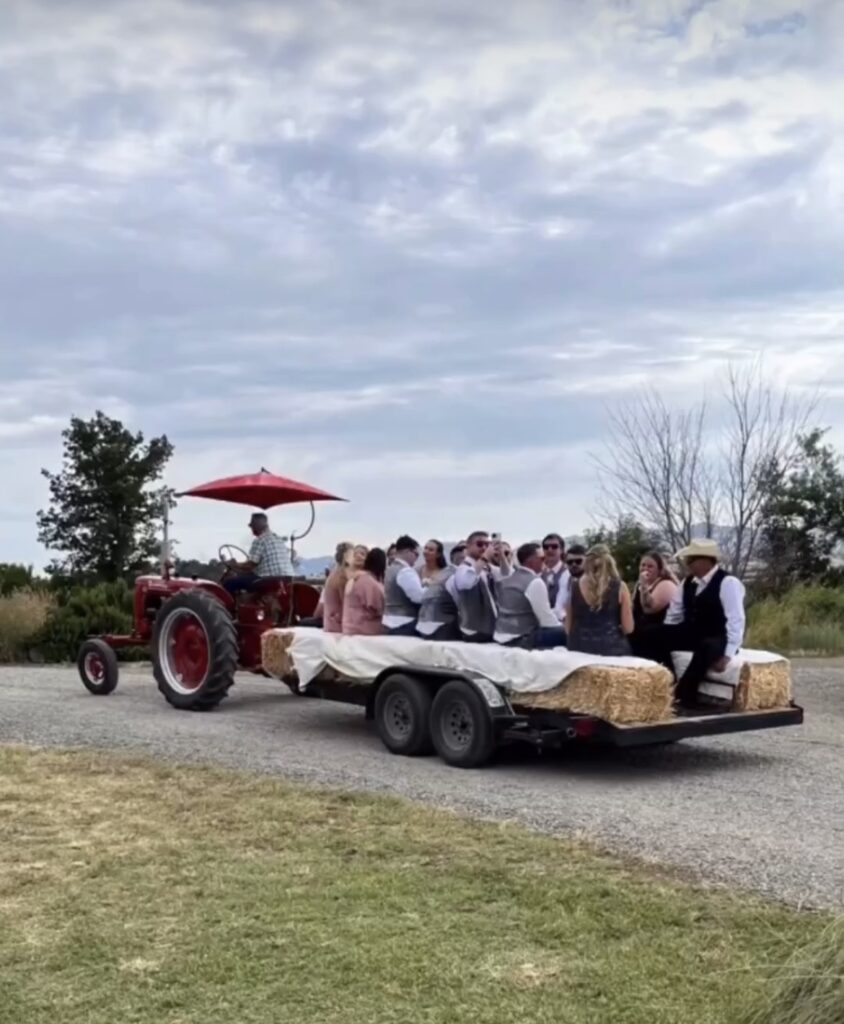 Events by Wise, Wedding Planner. Hay Wagon Ride at Historic Oakdale Ranch.