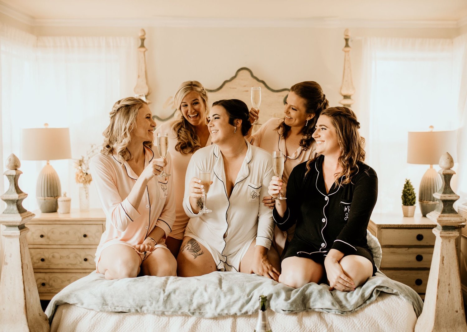 Stoney Creek Ranch, El Dorado County. Bride and her bridesmaids., 